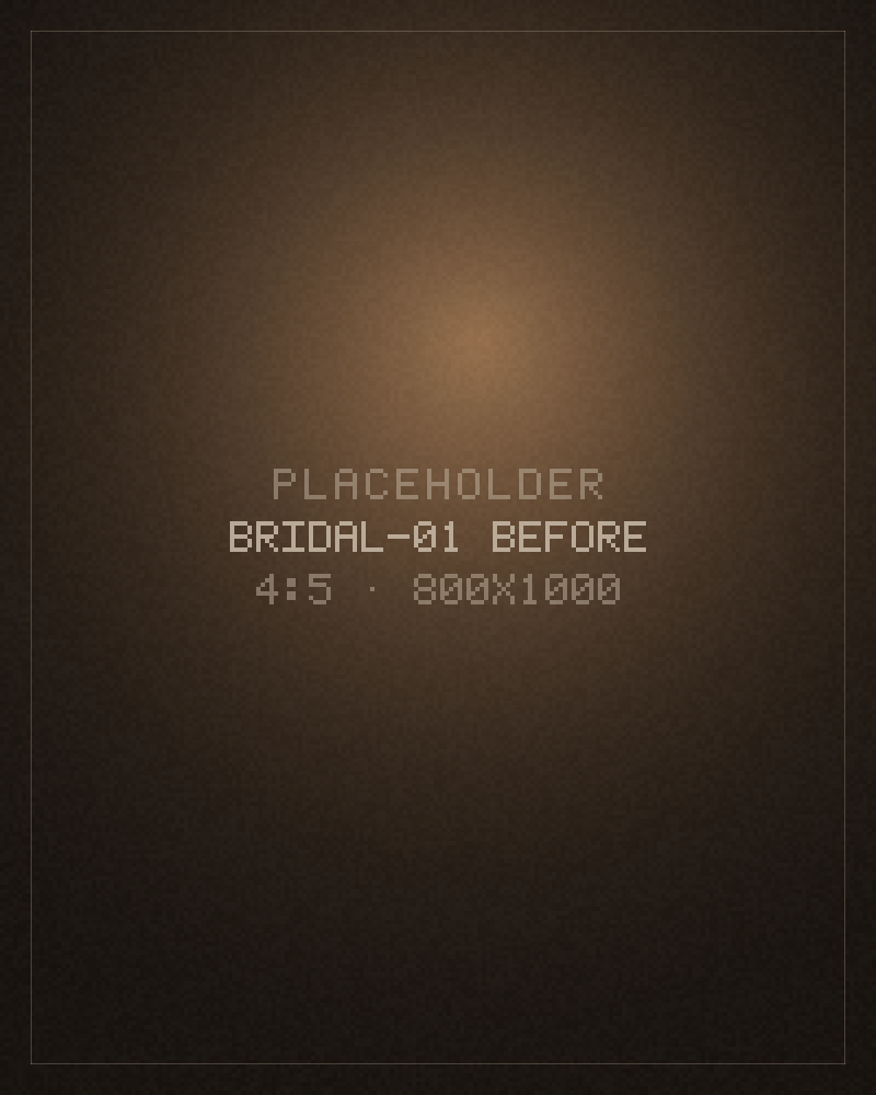 Bridal updo and full glam, Before