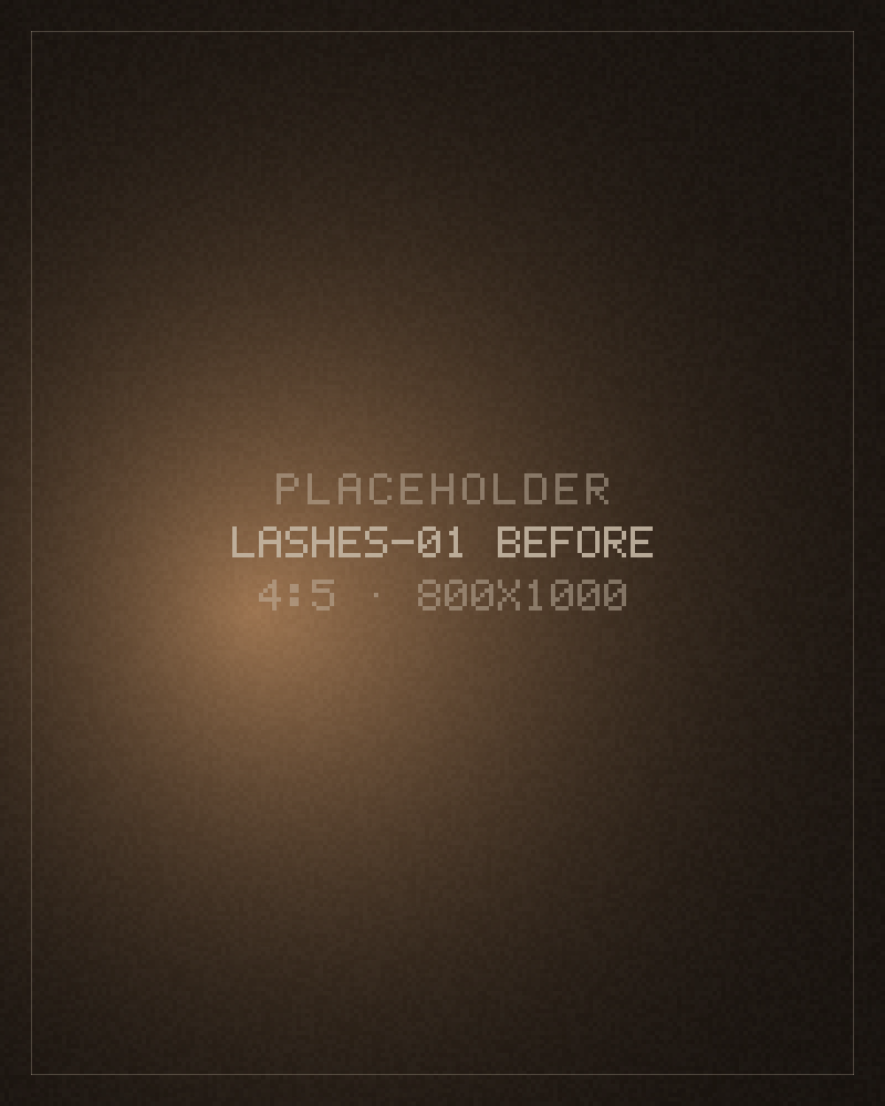 Lash set mapped to a round eye, Before